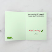 ビーガン又はベジタリアンおもしろいクリスマスカード カード (内部)