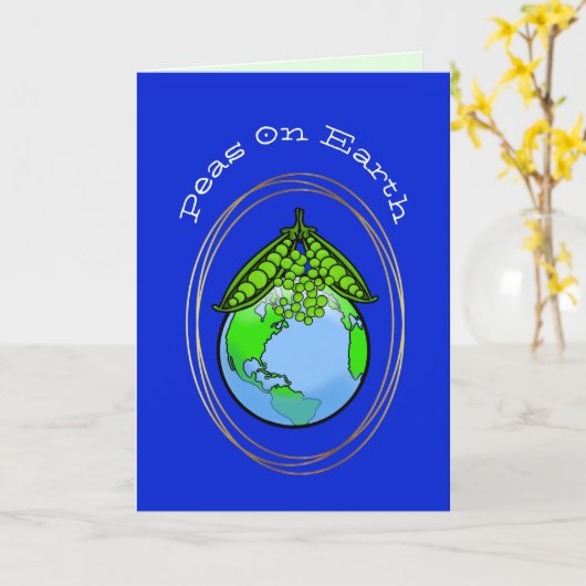 ビーガン又はベジタリアンおもしろいクリスマスカード カード (黄色い花)