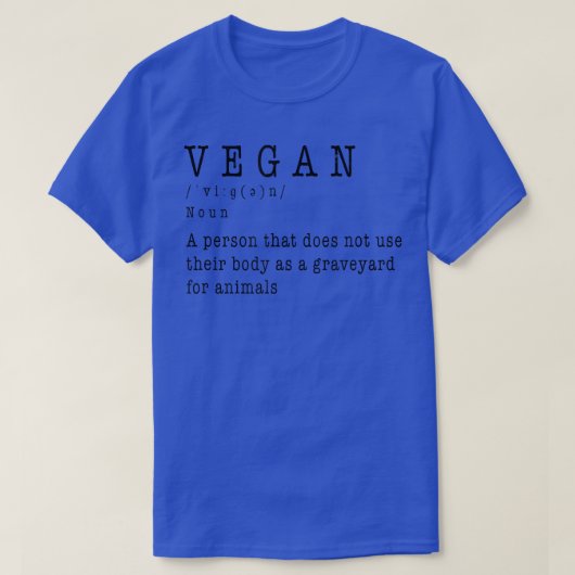 ビーガン定義ビーガンベジタリアン Tシャツ (デザイン正面)
