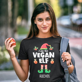 ビーガン小妖精や小人ファミリー一致のクリスマスの衣装名 Tシャツ