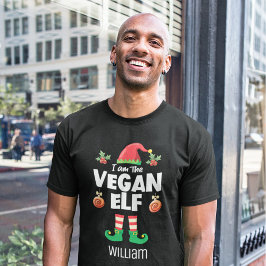 ビーガン小妖精や小人ファミリー一致のクリスマスの衣装名 Tシャツ