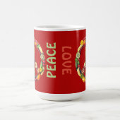 ビーガン平和および愛 コーヒーマグカップ (中央)