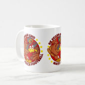 ビーガン幸せな感謝祭の七面鳥サッカー コーヒーマグカップ (正面左)