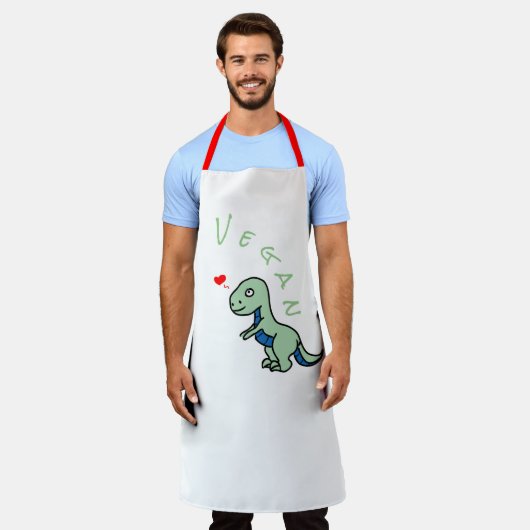 ビーガン恐竜の種類ディノラブアニマル エプロン (着用した状態)