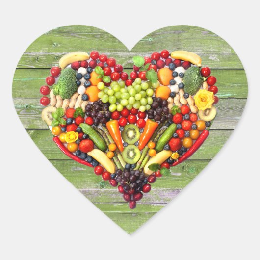 ビーガン愛 – あなたのハートグリーンウッド ハートシール (正面)