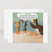 ビーガン感謝祭おもしろい シーズンポストカード (正面/裏面)