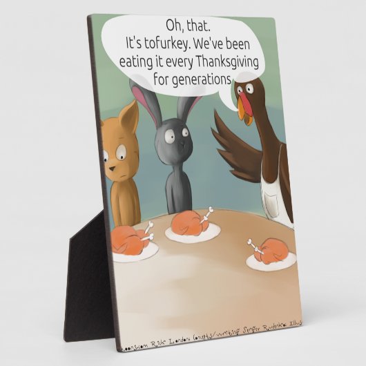 ビーガン感謝祭おもしろい フォトプラーク (側面)