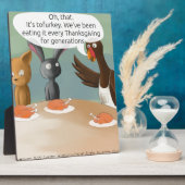 ビーガン感謝祭おもしろい フォトプラーク (側面)