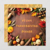 ビーガン感謝祭ディナー 招待状 (正面/裏面)