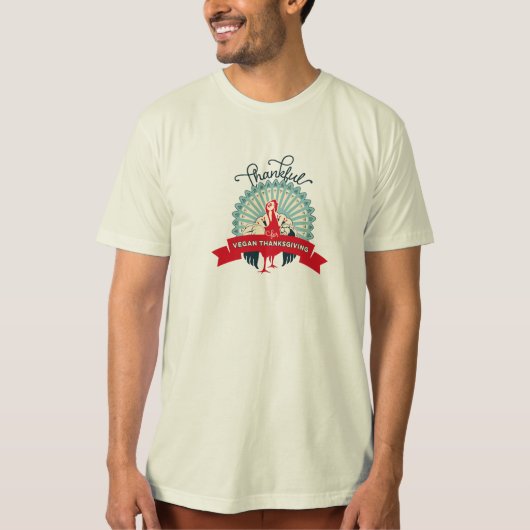 ビーガン感謝祭Tee – メンズオーガニック Tシャツ (正面)