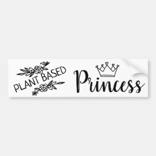 ビーガン植物ベースのプリンセスとクラウンフローラ バンパーステッカー