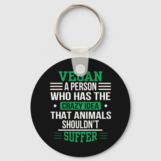 ビーガン熱狂するアイディア動物 キーホルダー (正面)