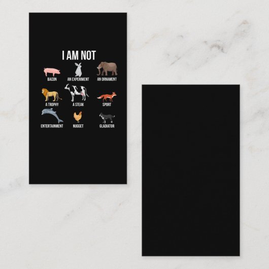 ビーガン生命声明動物権利保護装置 名刺 (正面/裏面)