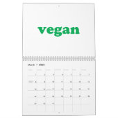 ビーガン白と緑のモダンタイポグラフィ カレンダー (3月 2026)