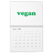 ビーガン白と緑のモダンタイポグラフィ カレンダー (1月 2026)