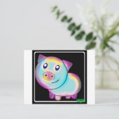 ビーガン着色豚 ポストカード (スタンド正面)