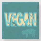 ビーガン紙切り出し ストーンコースター (正面)