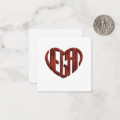 ビーガン花ハート ノートカード (正面/裏面インサイチュ)