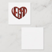 ビーガン花ハート ノートカード (正面/裏面)