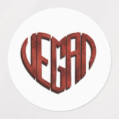 ビーガン花ハート ラベル (デザイン1)