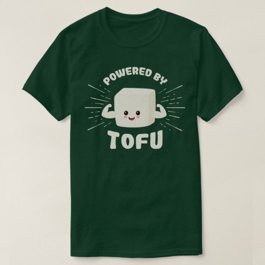 ビーガン野菜を動力とする豆腐ギフトアイディア野菜 Tシャツ (デザイン正面)