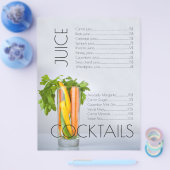 ビーガン野菜ジュースカクテルバーメニュー価格表 チラシ (シングル)