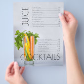 ビーガン野菜ジュースカクテルバーメニュー価格表 チラシ (手)