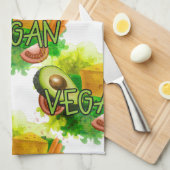 ビーガン野菜 キッチンタオル (四つ折り)
