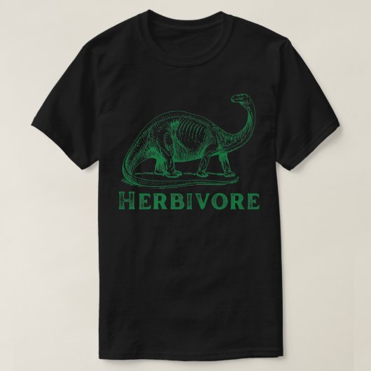 ビーガン食おもしろい物野菜食植物恐竜H Tシャツ (デザイン正面)