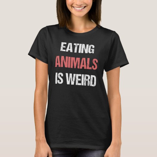ビーガン食べ物ベジタリアンの動風変わり物 Tシャツ (正面)