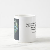 "ビーガン"の単語雲のハート及び引用文 コーヒーマグカップ (中央)