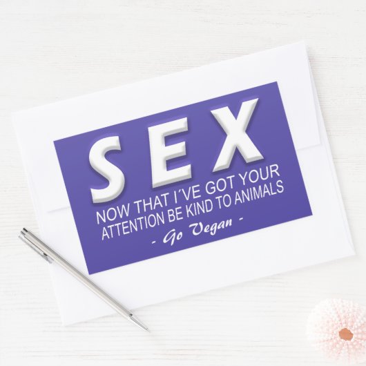 ビーガン |アクティビズムのスタンプ |救動物 長方形シール (封筒)