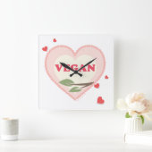 ビーガン スクエア壁時計 (ホーム)