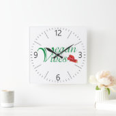 ビーガン スクエア壁時計 (ホーム)