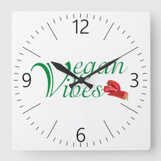 ビーガン スクエア壁時計 (正面)