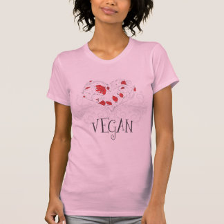 ビーガン-ハート Tシャツ