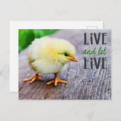 ビーガン「生きて生きる」かわいい女の子と ポストカード (正面/裏面)