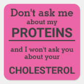 ビーガン – 私の頼タンパク質のおもしろいについては知らない スクエアシール (正面)