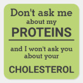 ビーガン – 私の頼タンパク質のおもしろいについては知らない スクエアシール (正面)