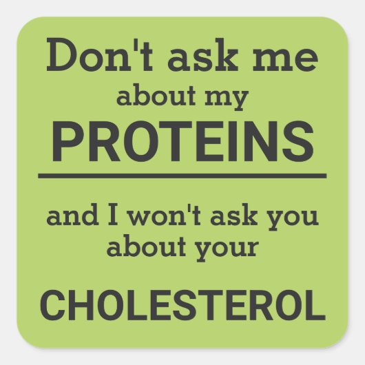 ビーガン – 私の頼タンパク質のおもしろいについては知らない スクエアシール (正面)