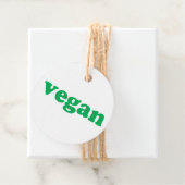 「ビーガン」緑の文字、白または茶色 フェイバータグ (インサイチュ)