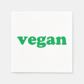 "ビーガン"緑の文字、白紙 スタンダードカクテルナプキン (正面)