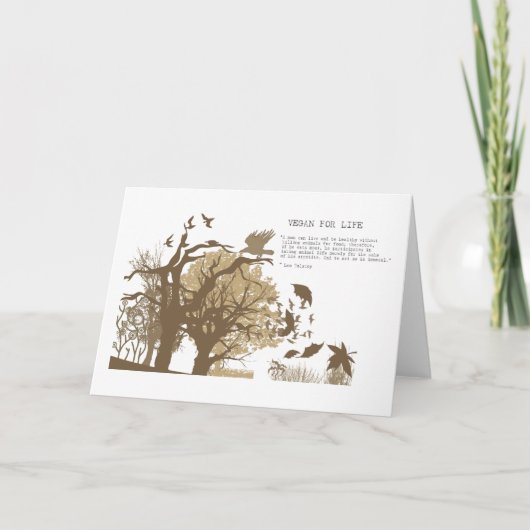ビーガン- Tolstoyの引用文 カード (正面)
