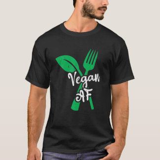 ビーガンAFリーフおよびフォークゴービーガン Tシャツ