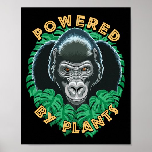 ビーガンGorilla – 植物の力を持つ引用文 ポスター (正面)