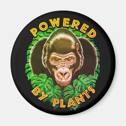 ビーガンGorilla – 植物の力を持つ引用文 マグネット (正面)
