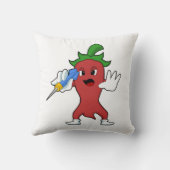 ビーガンPepper at Darts with Dart.PNG クッション (裏面)