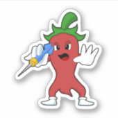 ビーガンPepper at Darts with Dart.PNG シール (正面)