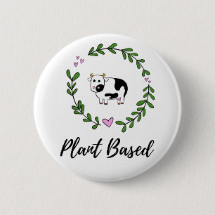 ビーガンPinの植物はPinを基づかせていました 缶バッジ