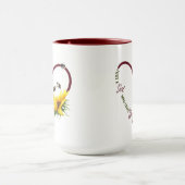 ビーガール赤いハートひまわり引用文 マグカップ (中央)